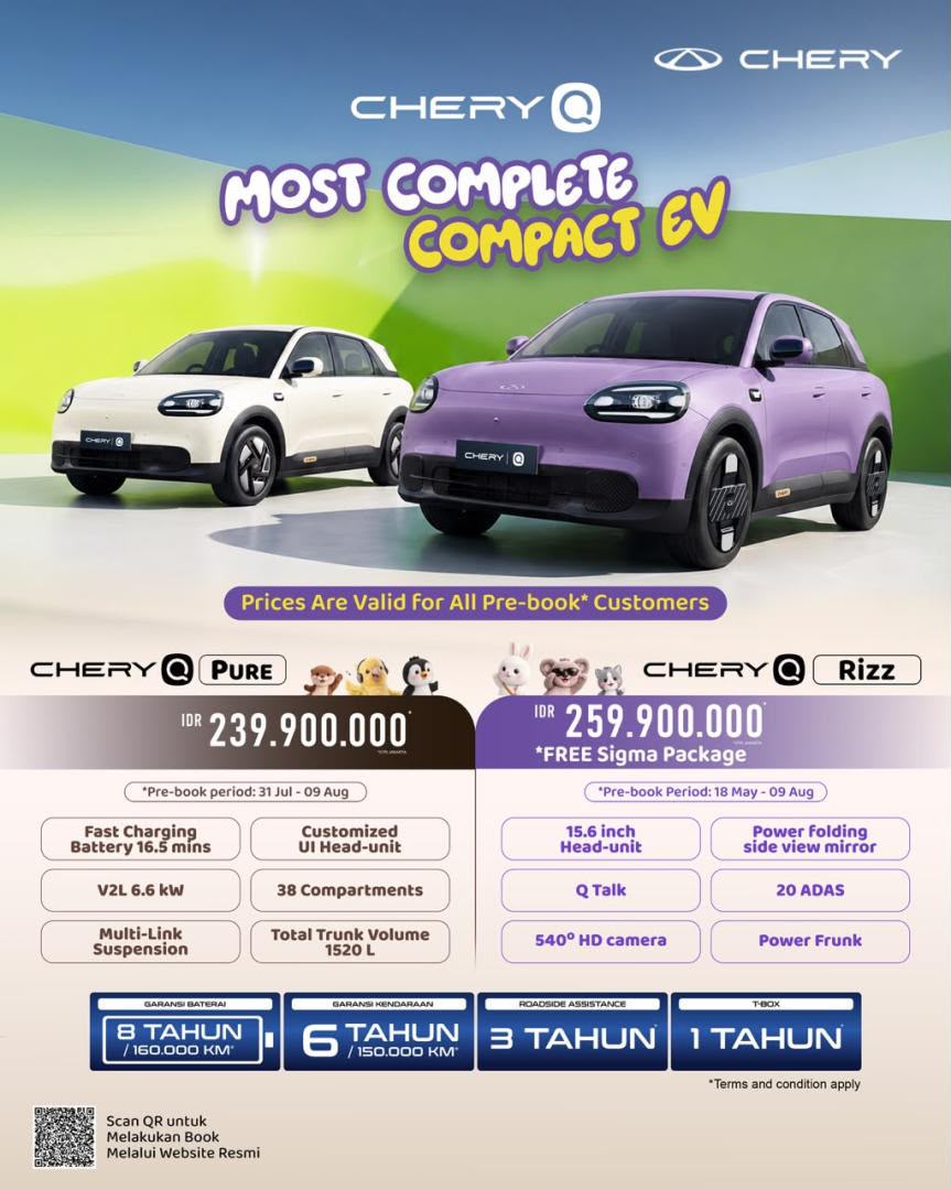 Flyer promo Chery Q — Most Complete Compact EV