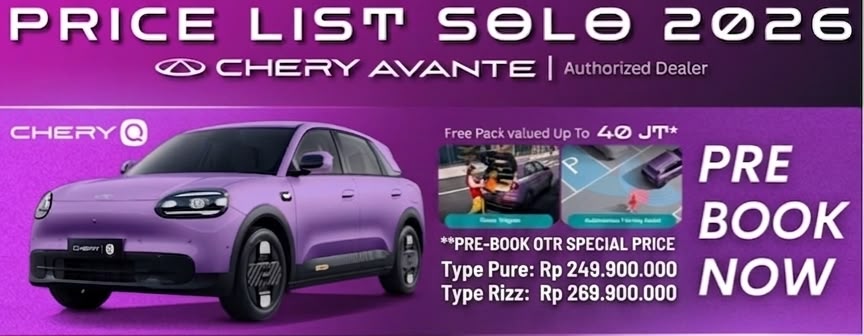 Price List Chery Q Solo 2026 — Pre-Book Now
